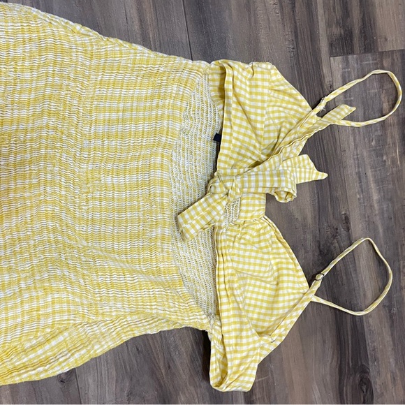 Zara Yellow Checkered Backless Sundress - Picture 4 of 6